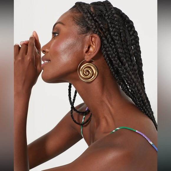 🌺🎉HP🎉🌺 NWT Cult Gaia Cassia Spiral Threader Earrings Antique Silver - Picture 13 of 16